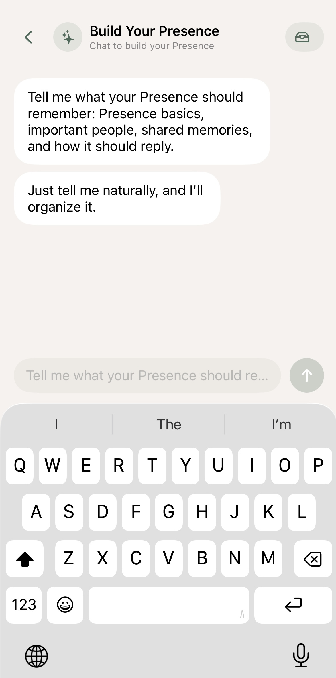 Build Your Presence chat screen in DearWith